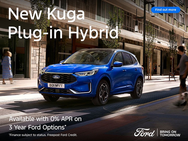 New Kuga Plug-in Hybrid is available with 0% APR on 3 Year Ford Options† .