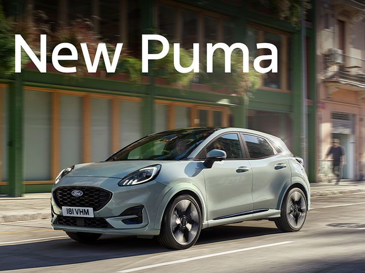 New Puma with £500 Deposit Allowance on 3 Year Ford Options with 4.5% APR Representative*.